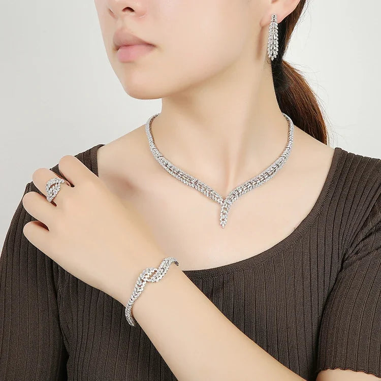Breathtaking CZ Bridal Jewelry Set