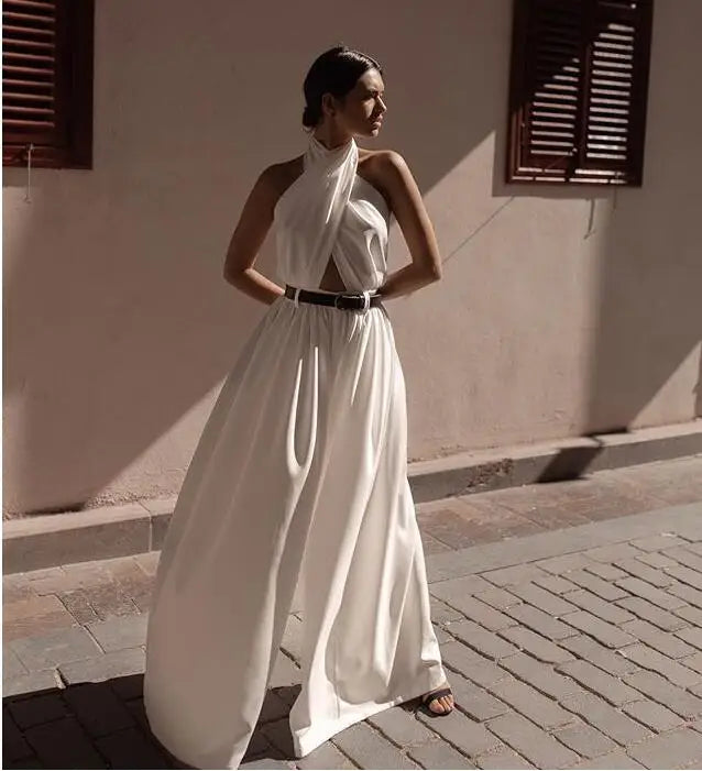 Boho Backless Halter Jumpsuits