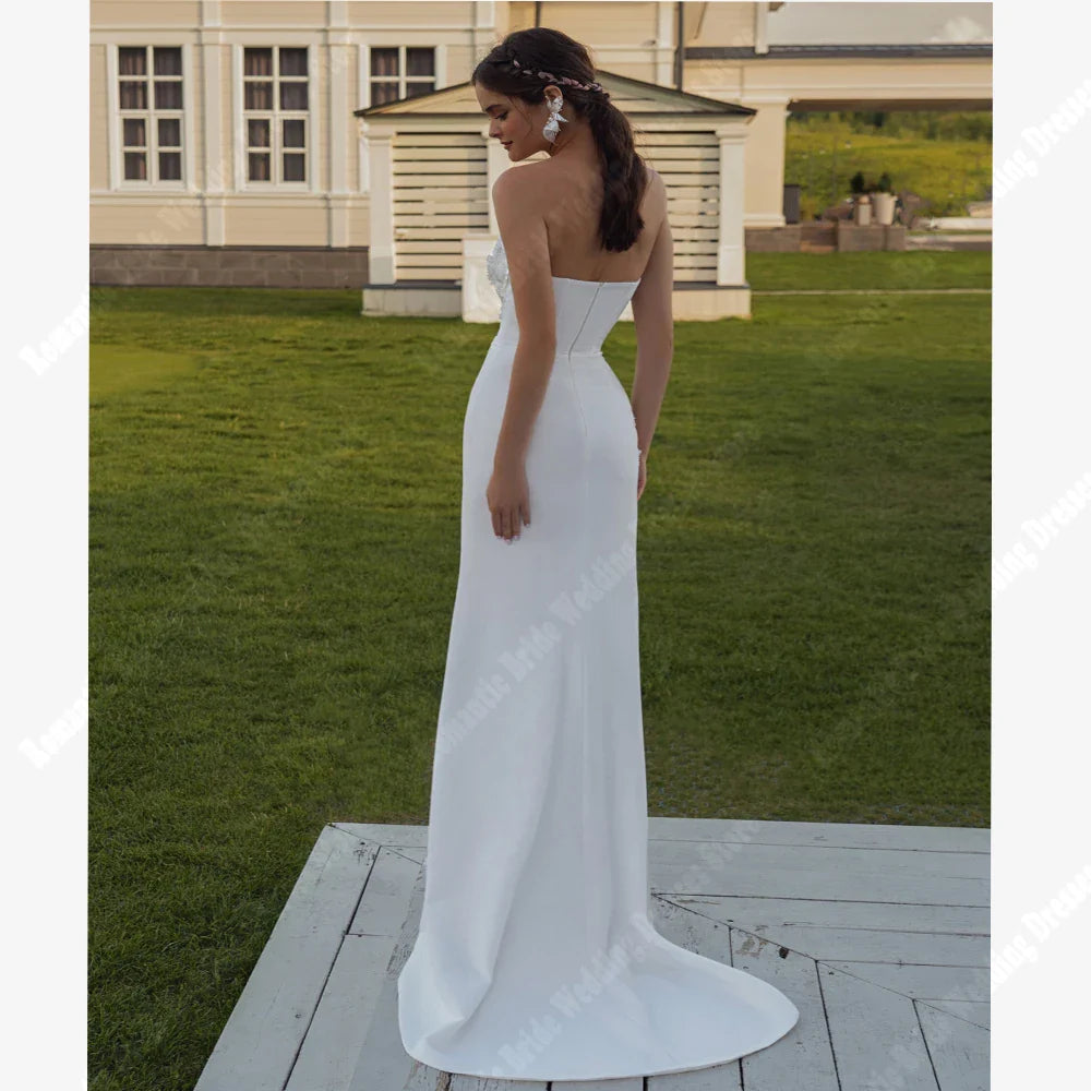 Celebrity Satin & Lace Mermaid Bridal Gown