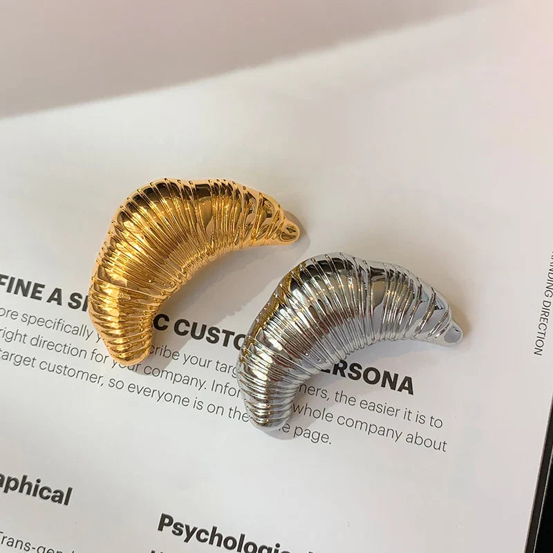 Croissant Brooch Plated Metal