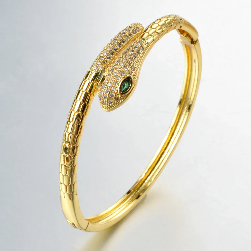 Snake CZ Zircon Bangle Bracelet