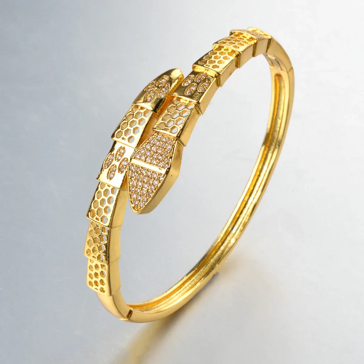 Snake CZ Zircon Bangle Bracelet