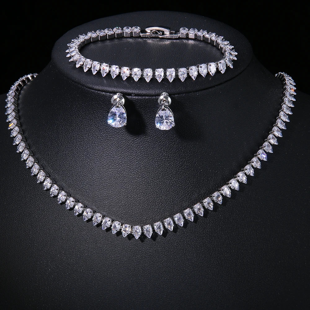 LUX CZ Bridal Necklace & Earrings