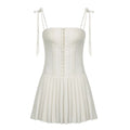 Pleated Sleeveless Corset Mini Dress