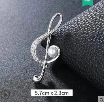 Croissant Brooch Plated Metal